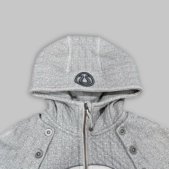 Lululemon Special Edition Gray & White Scuba Hoodie Jacket Women’s Size 6 - Picture 3 of 6